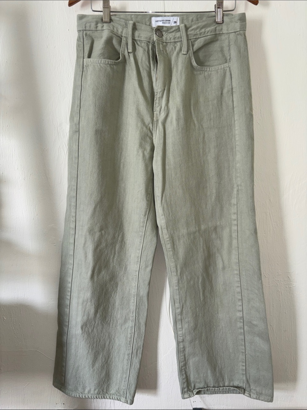 Just Black Denim Wide Leg light mint denim pants